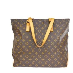 Pre-owned Authentic LOUIS VUITTON Cabas Mezzo Shoulder Bag Monogram Leather Brow